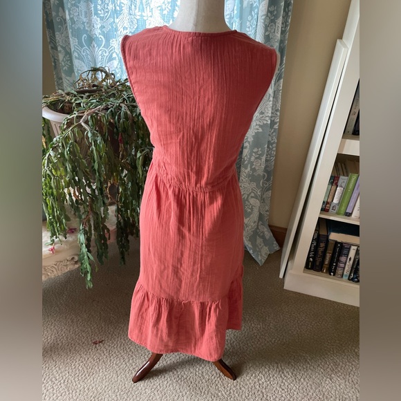 dusty pink 100% cotton gauze maxi dress - Picture 6 of 11